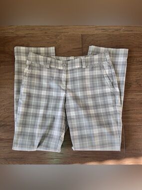 Nike Golf Tour Performance Dri-FIT Women Pants Size 8/ Medium Gray Plaid Modern